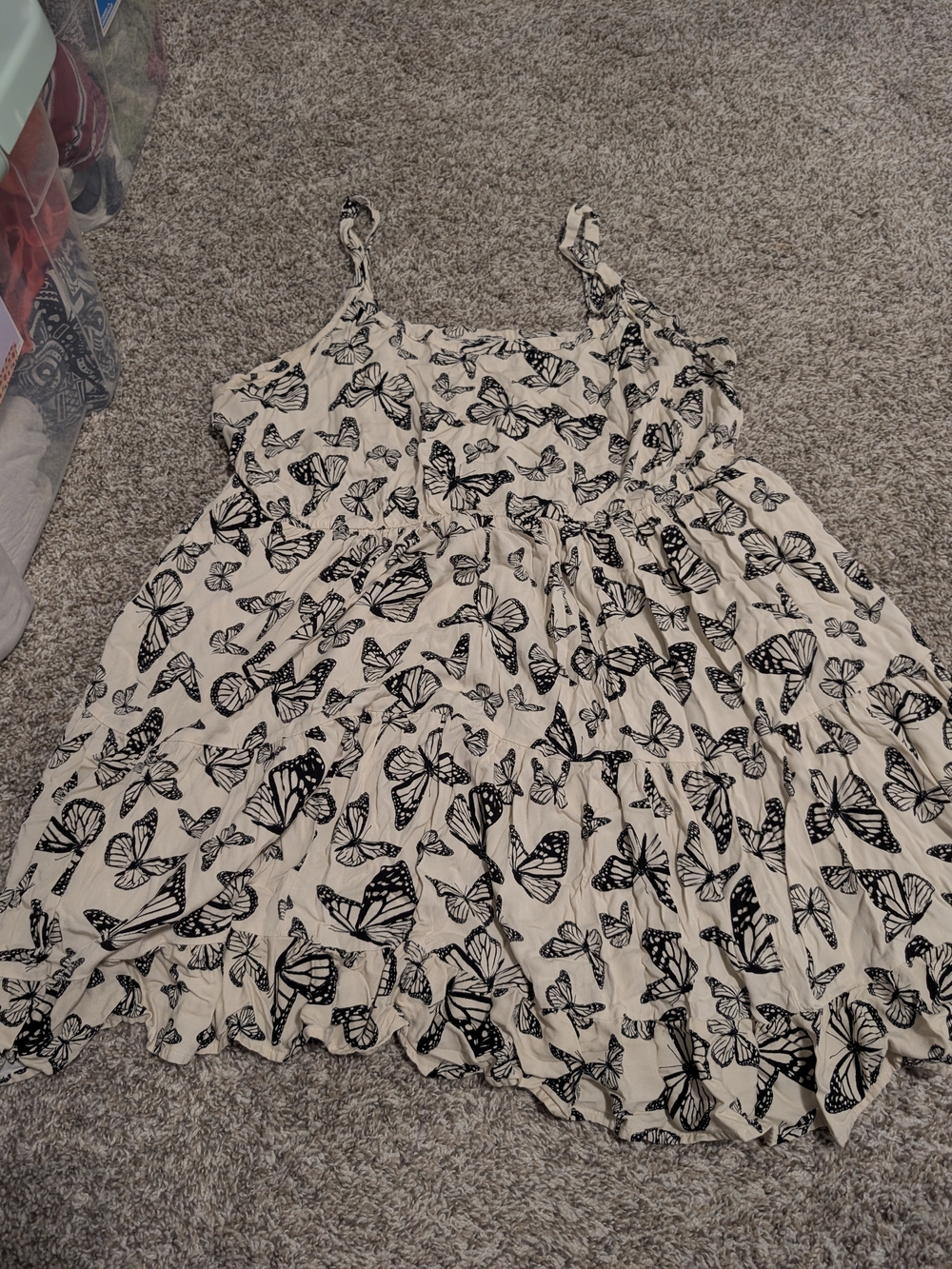 Hot Topic Cream Butterfly Print Sundress